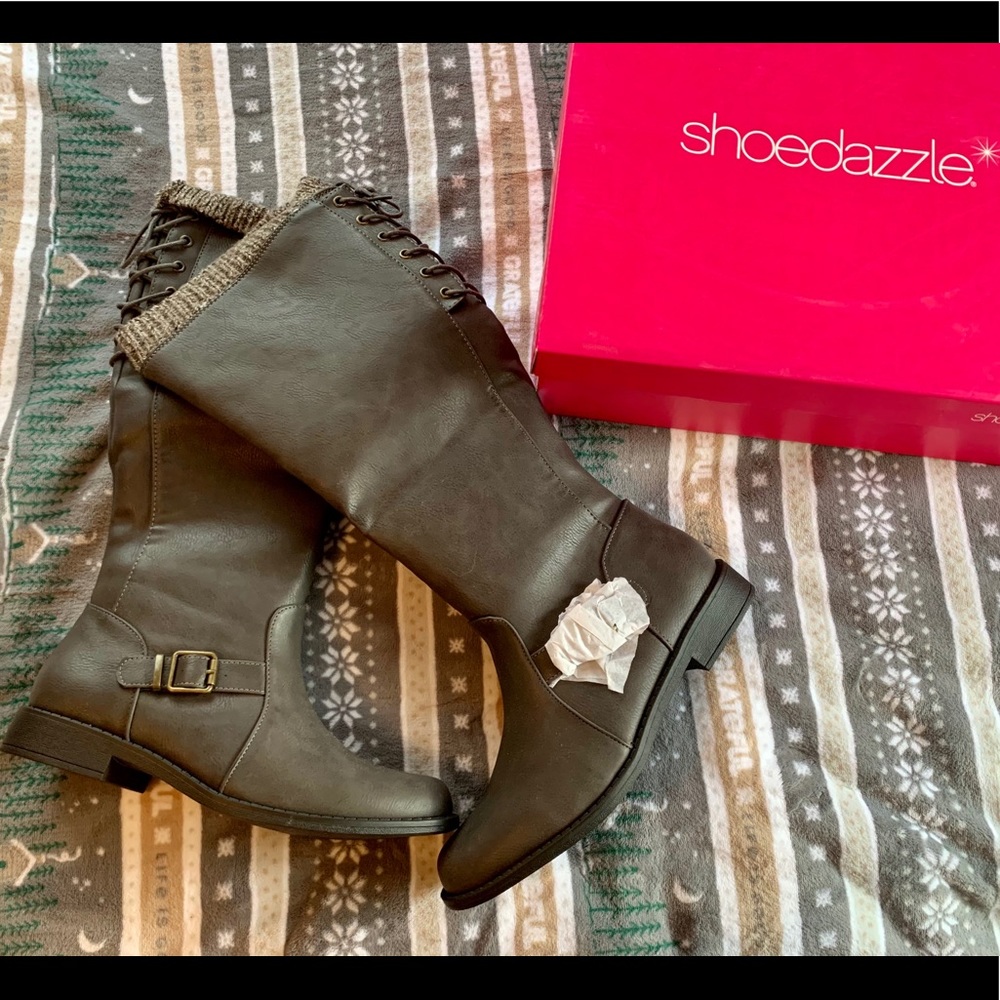 Brown lace up boots